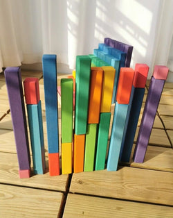 Montessori Large Wooden Building Blocks Set (100 Pieces) - Oliver & Company Montessori Toys