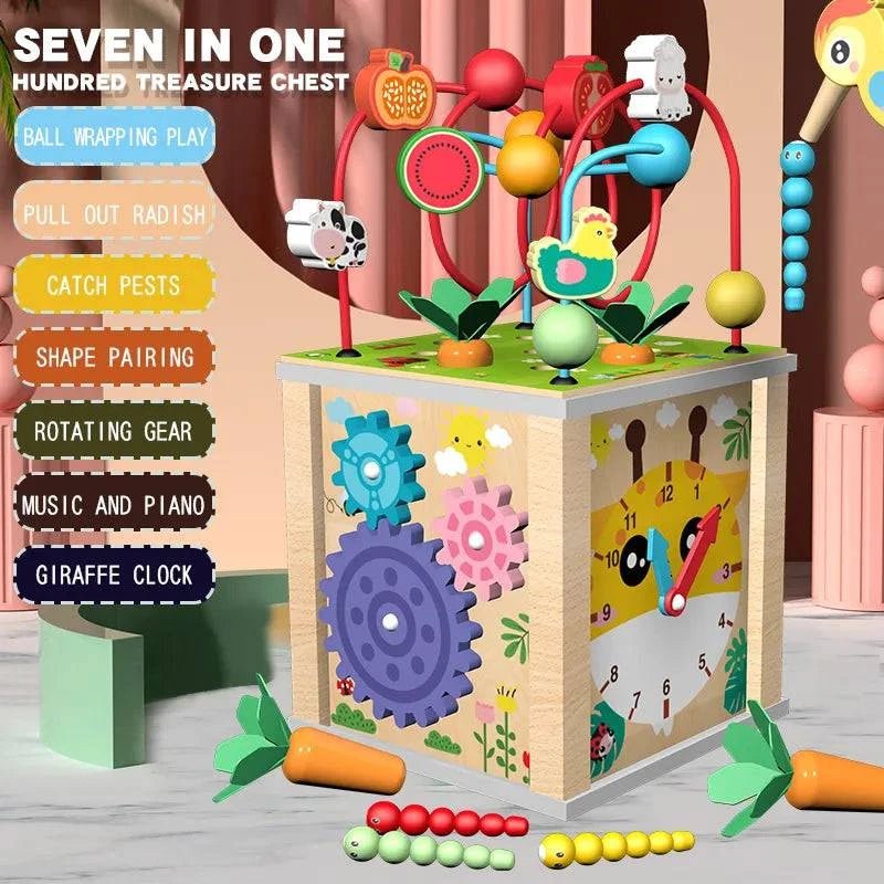 Montessori Magic Box: 7-in-1 Wooden Treasure Box Toy - Oliver & Company Montessori Toys