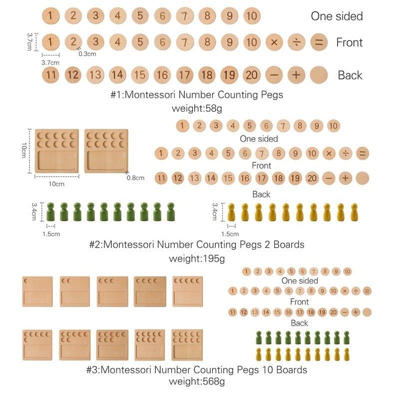 Montessori Math Boards and Peg Dolls - Oliver & Company Montessori Toys