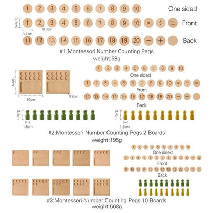 Montessori Math Boards and Peg Dolls - Oliver & Company Montessori Toys