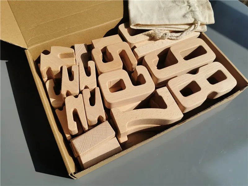 Montessori Math: Wooden Building Stacking Digital Blocks in a box, featuring numbers 0-10 for educational play and learning.