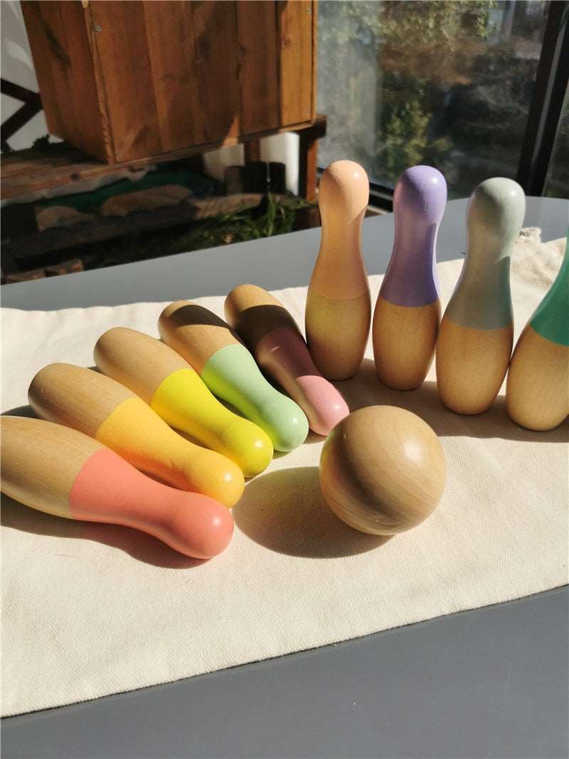 Montessori Outdoor Wooden Archery and Bowling Set - Oliver & Company Montessori Toys