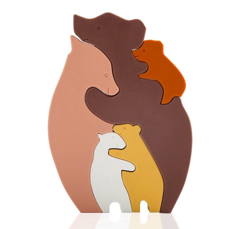 Montessori Rabbit and Bear Silicone Puzzles - Oliver & Company Montessori Toys