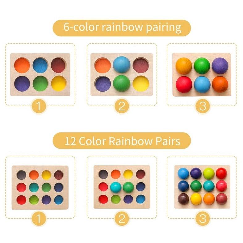 Montessori Rainbow Ball Matching Game - Oliver & Company Montessori Toys