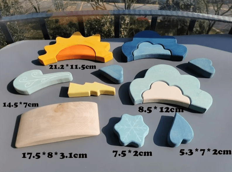 Montessori Rainbow Weather Stacker & Blocks Set - Oliver & Company Montessori Toys