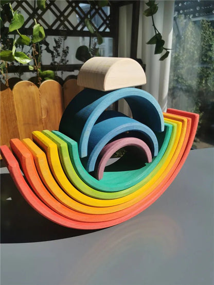 Montessori Rainbow Weather Stacker & Blocks Set - Oliver & Company Montessori Toys