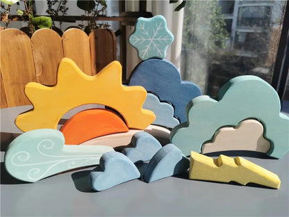 Montessori Rainbow Weather Stacker & Blocks Set - Oliver & Company Montessori Toys