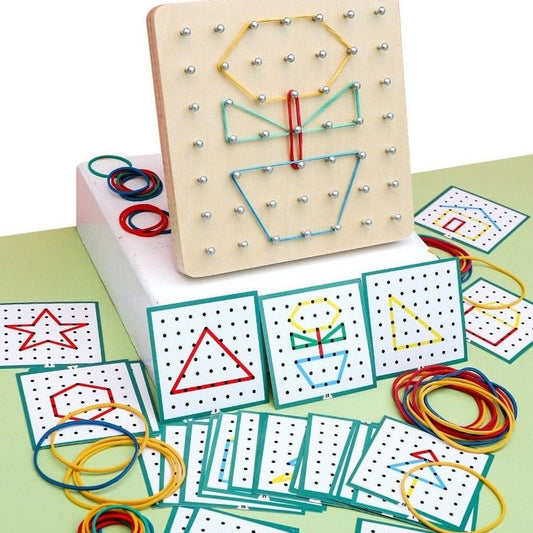 Montessori Rubber Tie Nail Board Game - Oliver & Company Montessori Toys
