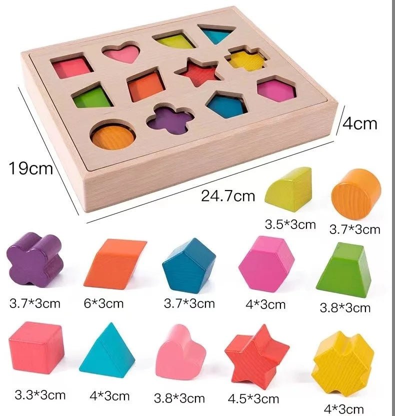 Montessori Shape Sorting Cube Toy - Oliver & Company Montessori Toys