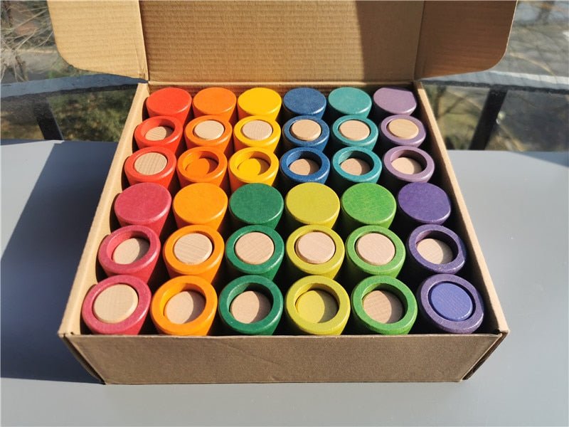 Montessori Tube Dolls Stacking Blocks Set - Oliver & Company Montessori Toys