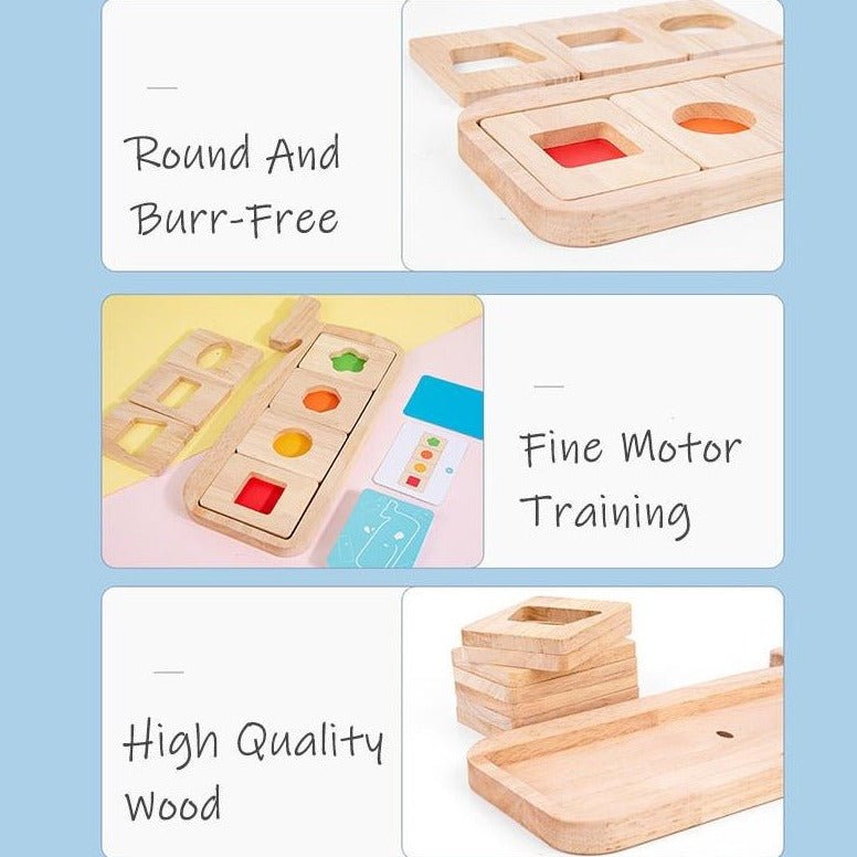 Montessori Whale Colorful Shapes Puzzle - Oliver & Company Montessori Toys