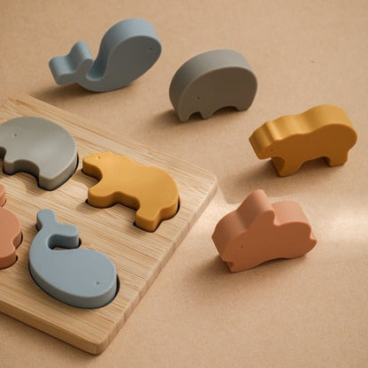 Montessori Wood and Silicone Puzzle - Oliver & Company Montessori Toys