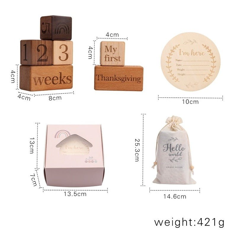 Montessori Wood Stacking Milestone Blocks - Oliver & Company Montessori Toys