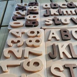 Montessori Wooden Alphabet and Number Boards - Oliver & Company Montessori Toys