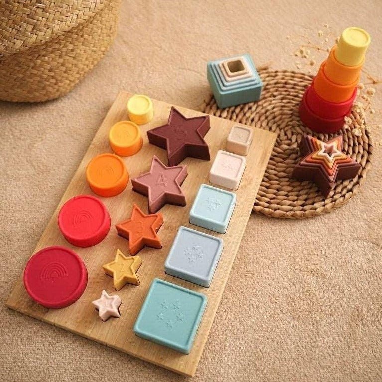 Montessori Wooden and Silicone Puzzle - Oliver & Company Montessori Toys