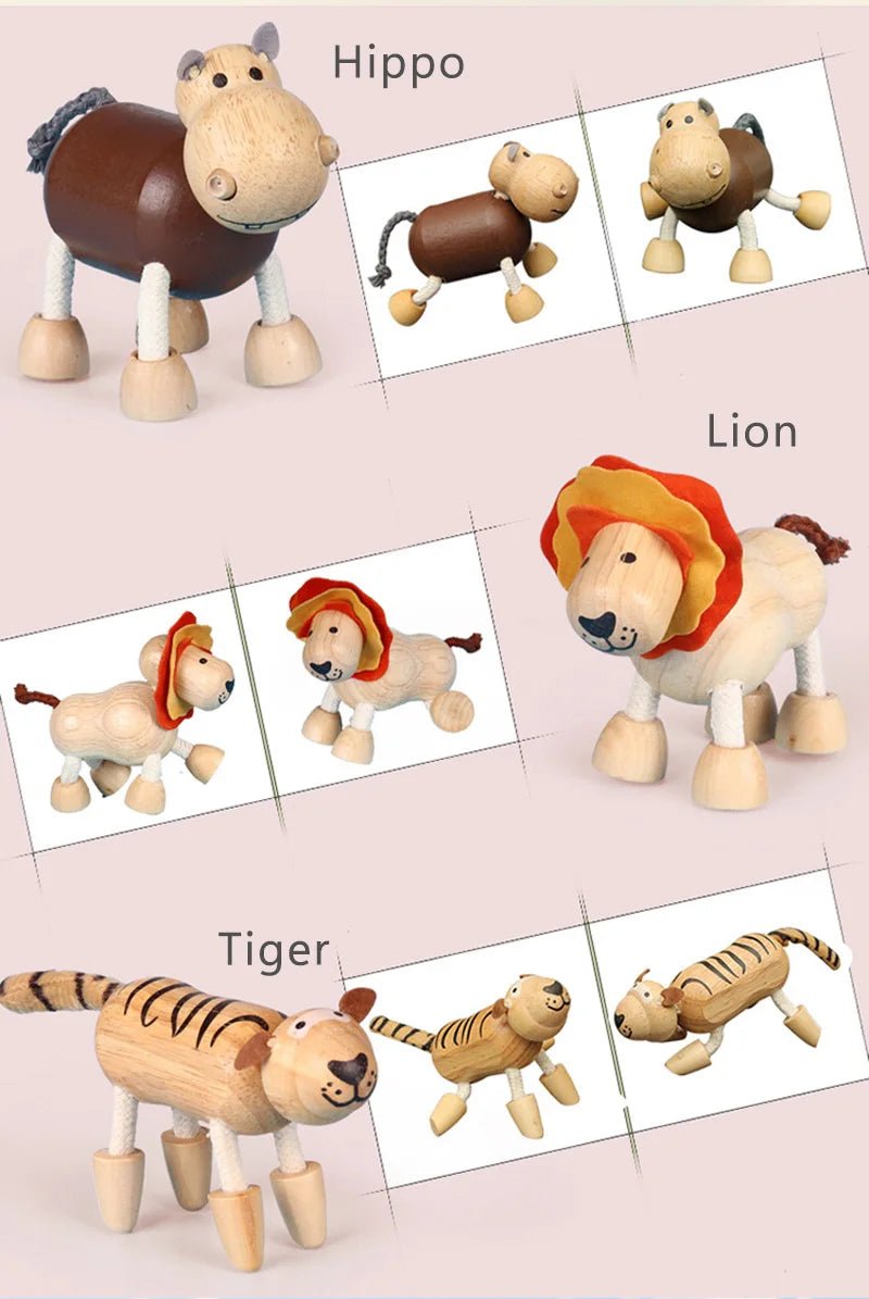 Montessori Wooden Animal Dolls - Oliver & Company Montessori Toys