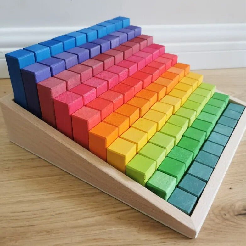 Montessori Wooden Building Blocks Set (100pcs) - Oliver & Company Montessori Toys