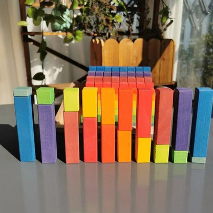 Montessori Wooden Building Blocks Set (100pcs) - Oliver & Company Montessori Toys