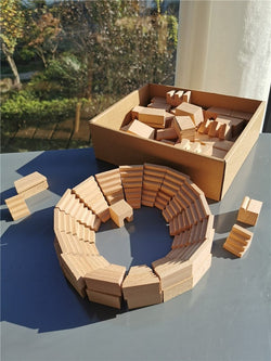 Montessori Wooden Church and Colosseum Building Blocks Set - Oliver & Company Montessori Toys