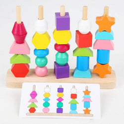 Montessori Wooden Color Shape Matching Game - Oliver & Company Montessori Toys