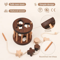 Montessori Wooden Cylinder and Threading Toy - Oliver & Company Montessori Toys