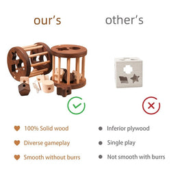 Montessori Wooden Cylinder and Threading Toy - Oliver & Company Montessori Toys