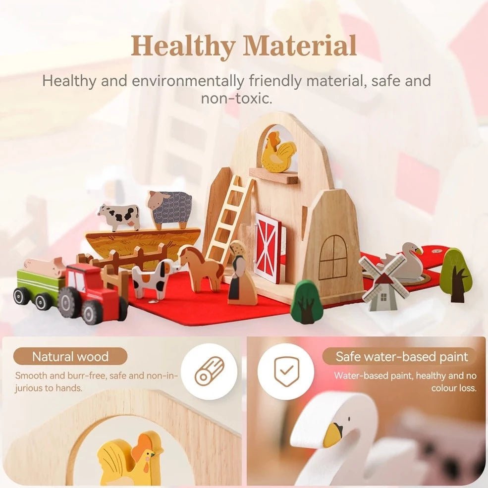 Montessori Wooden Farmhouse Toy - Oliver & Company Montessori Toys