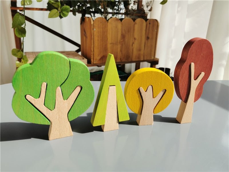 Montessori Wooden Forest Tree Puzzles - Oliver & Company Montessori Toys
