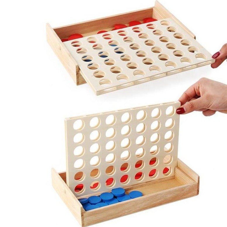 Montessori Wooden Four In A Row Classic Family Game - Oliver & Company Montessori Toys