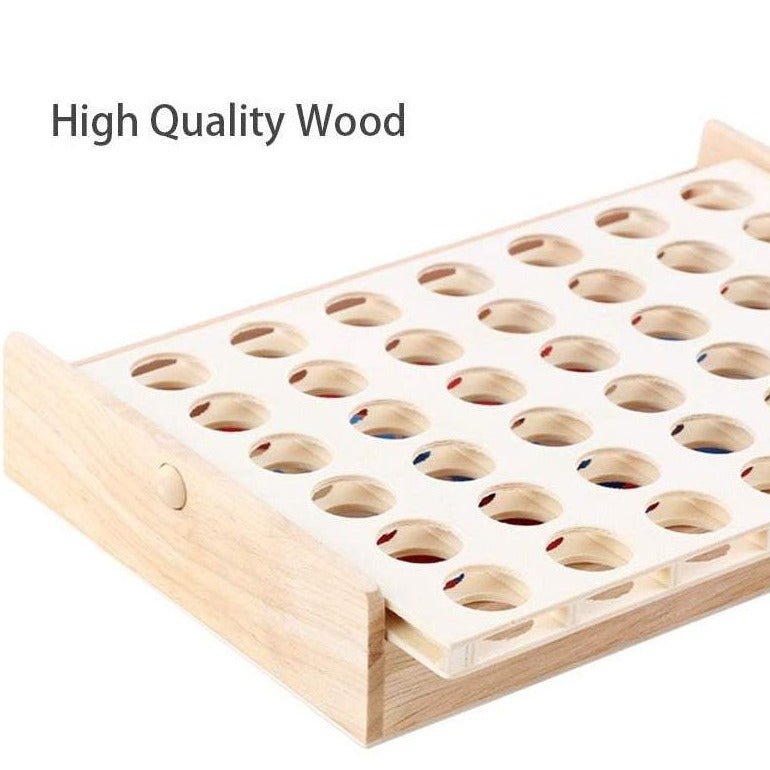 Montessori Wooden Four In A Row Classic Family Game - Oliver & Company Montessori Toys