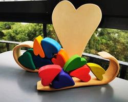 Montessori Wooden Heart Blocks - Oliver & Company Montessori Toys