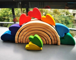 Montessori Wooden Heart Blocks - Oliver & Company Montessori Toys