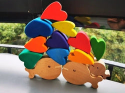 Montessori Wooden Heart Blocks - Oliver & Company Montessori Toys