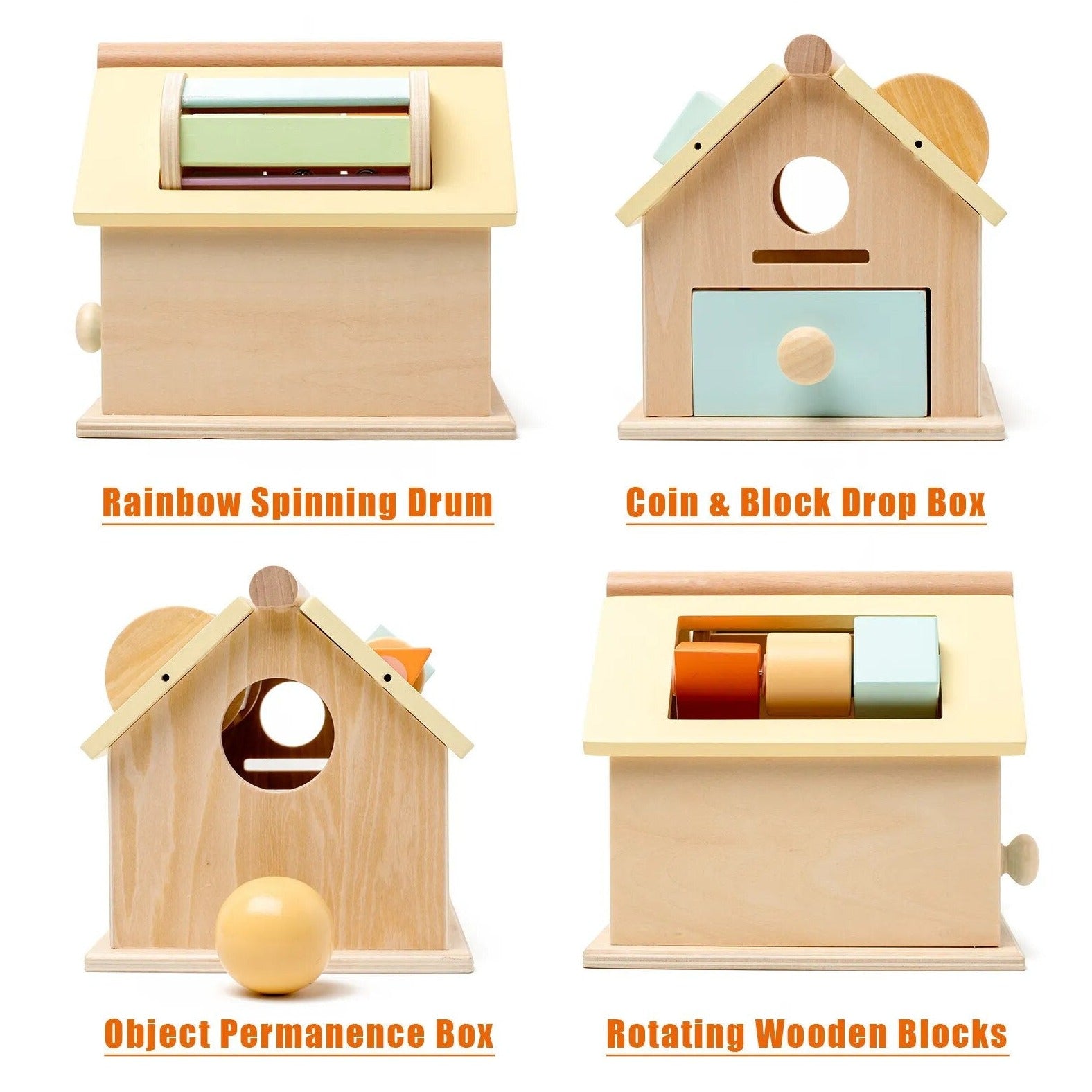 Montessori Wooden House Permanence Box - Oliver & Company Montessori Toys