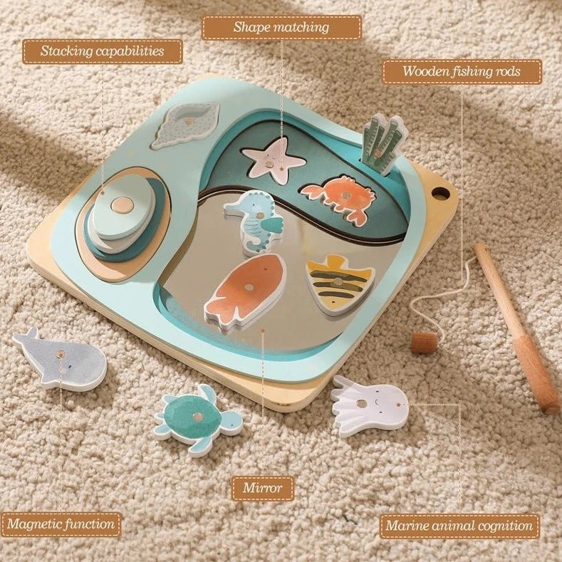 Montessori Wooden Magnetic Fishing Toy - Oliver & Company Montessori Toys