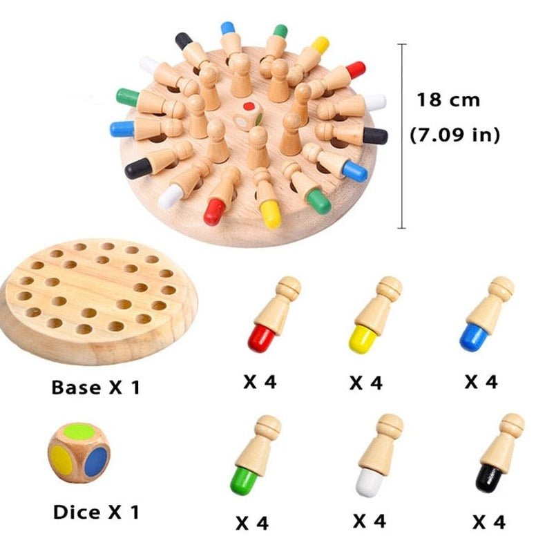 Montessori Wooden Memory Match Chess Game - Oliver & Company Montessori Toys