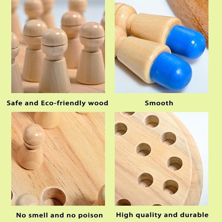 Montessori Wooden Memory Match Chess Game - Oliver & Company Montessori Toys