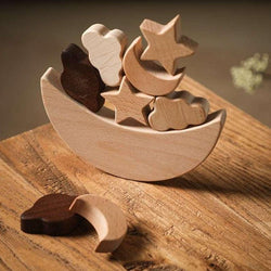 Montessori Wooden Moon & Stars Balance Block - Oliver & Company Montessori Toys