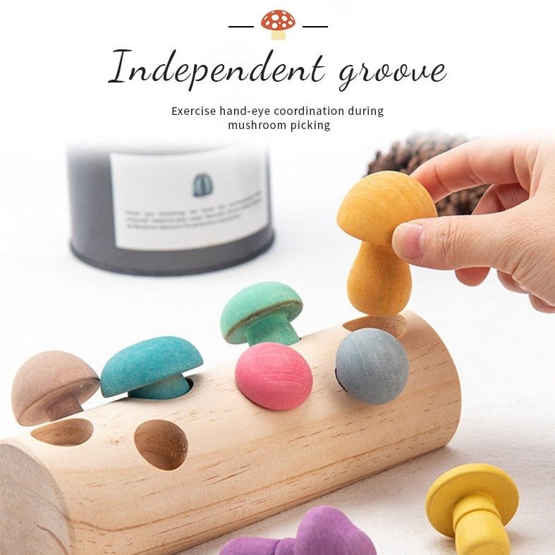 Montessori Wooden Mushroom Toy - Oliver & Company Montessori Toys