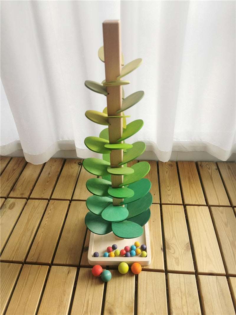 Montessori Wooden Music Sounding Tree and Marbles with Trays - Oliver & Company Montessori Toys