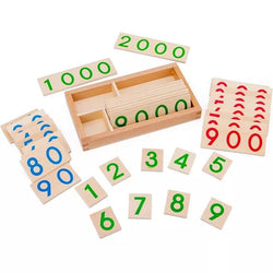 Montessori Wooden Numbers 1-9999 Learning Cards - Oliver & Company Montessori Toys