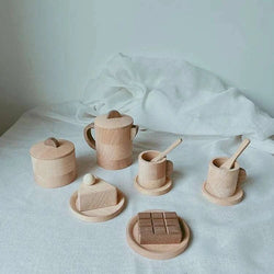 Montessori Wooden Play Kitchen Tea Set - Oliver & Company Montessori Toys