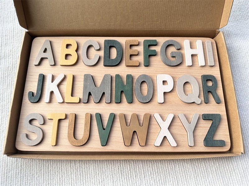 Montessori Wooden Rainbow Alphabet Puzzles - Oliver & Company Montessori Toys