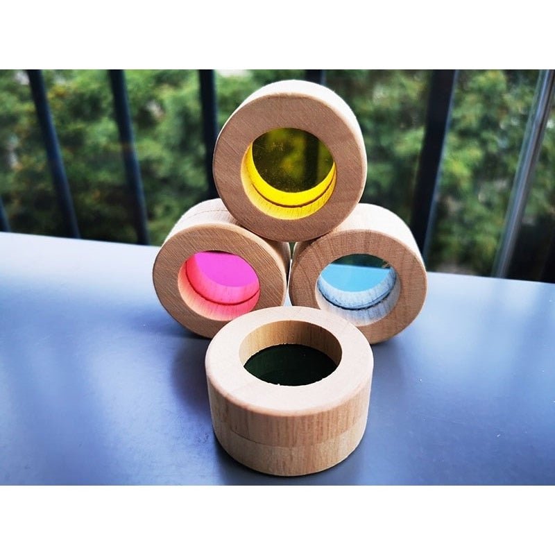 Montessori Wooden Rainbow & Mirror Block Sets - Oliver & Company Montessori Toys