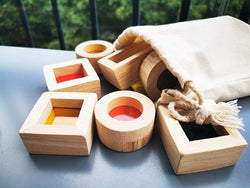 Montessori Wooden Rainbow & Mirror Block Sets - Oliver & Company Montessori Toys