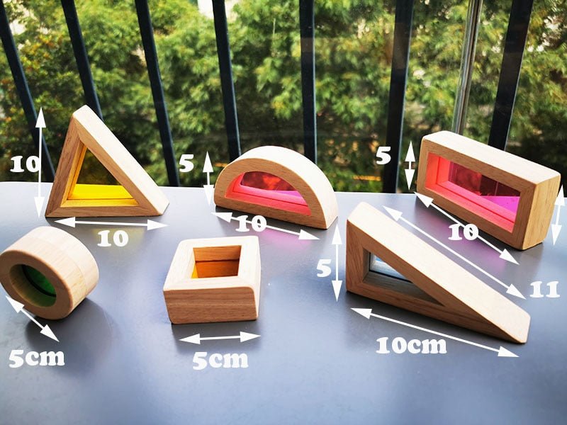 Montessori Wooden Rainbow & Mirror Block Sets - Oliver & Company Montessori Toys