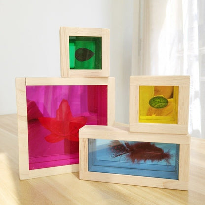 Montessori Wooden Rainbow Sensory Treasure Blocks - Oliver & Company Montessori Toys