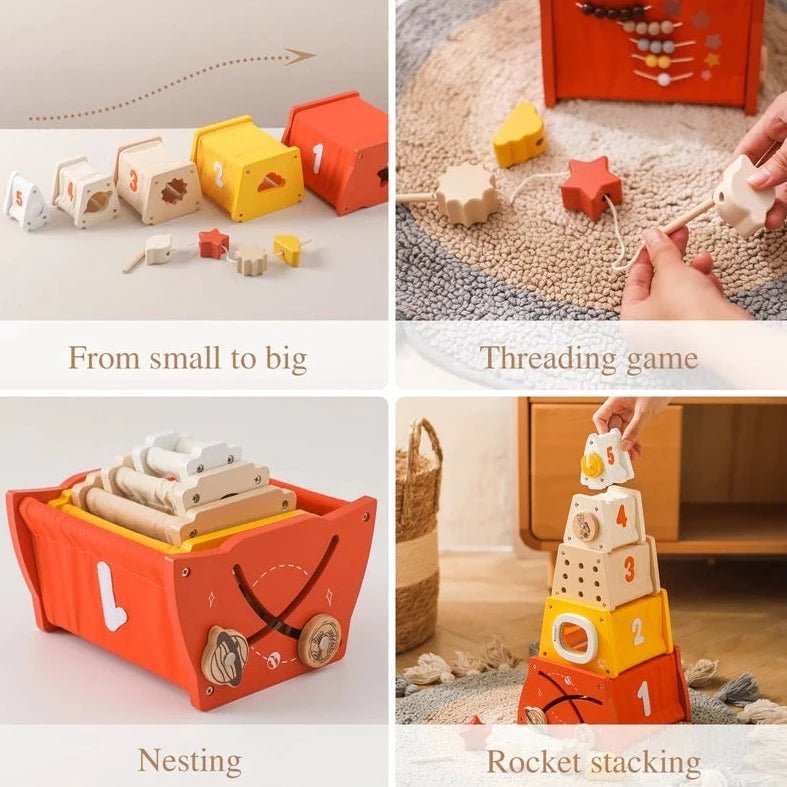 Montessori Wooden Rocket Toy - Oliver & Company Montessori Toys