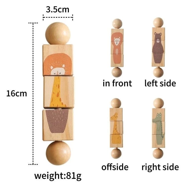 Montessori Wooden Rotating Animal Puzzle - Oliver & Company Montessori Toys