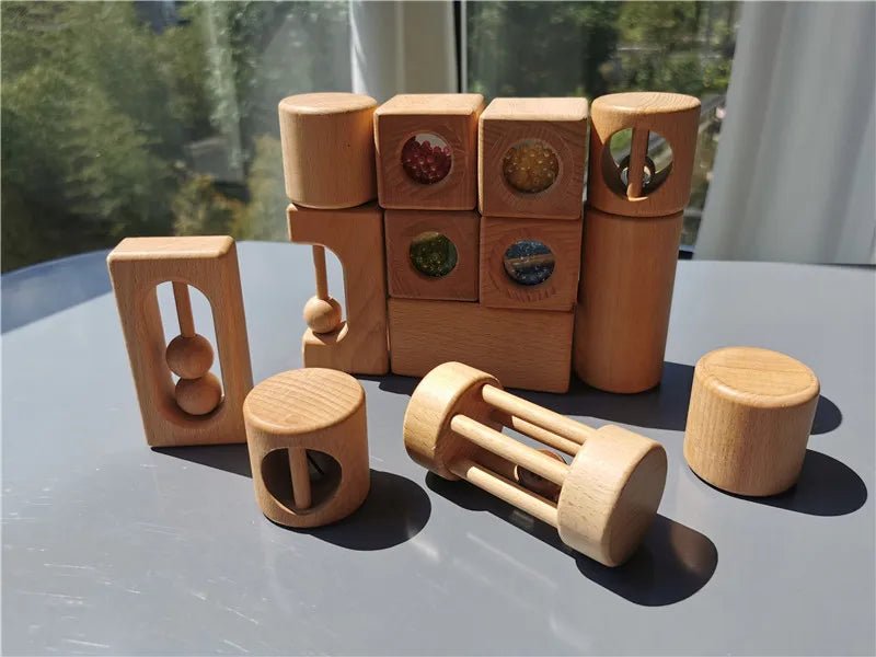 Montessori Wooden Sensory Rattles Set - Oliver & Company Montessori Toys